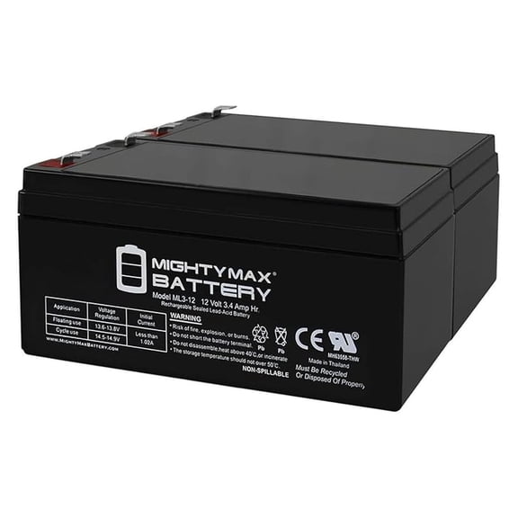 12V 3AH SLA Battery 2-Pack - Replacement for Bruno Elan SRE-3000 Medical Lift, ML3-12 UL Certified Sealed Lead Acid Battery, F1 Terminal, 5.28x2.64x2.64 inches