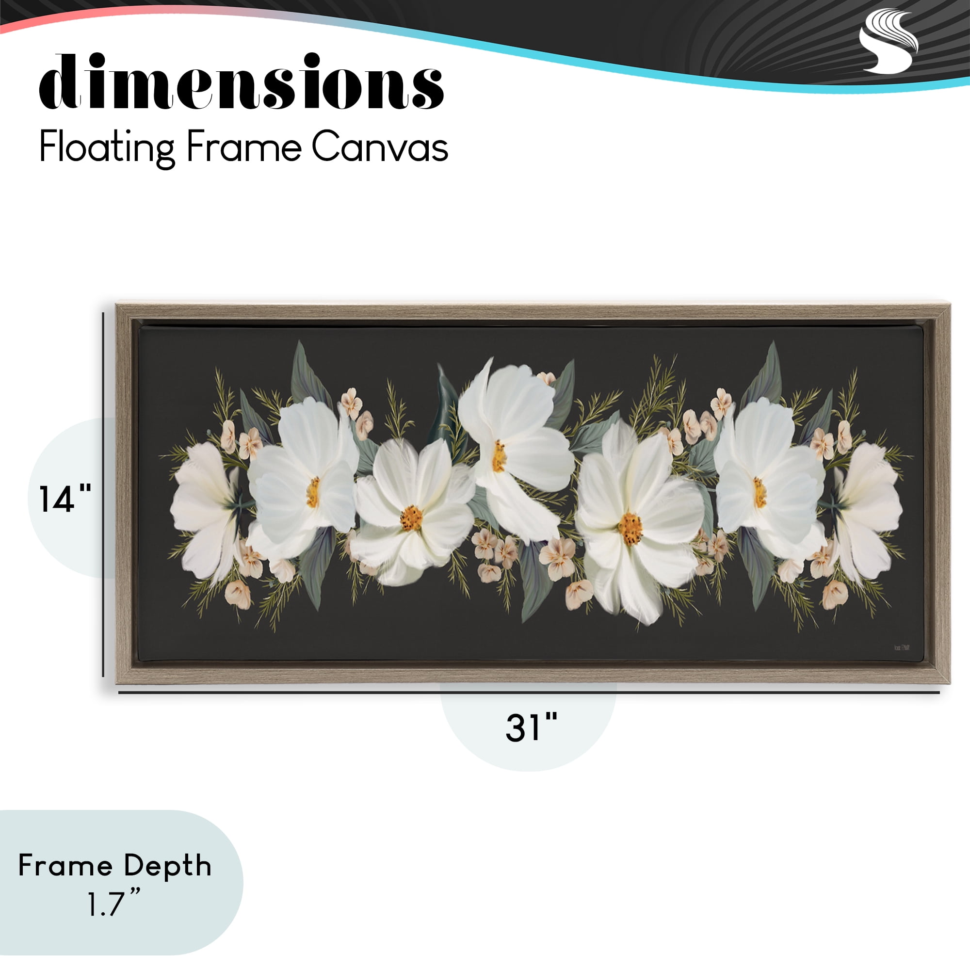 Stupell Industries Line Of Lace Cosmos Brown Framed Floater Canvas Wall Art, design by House Fenway