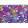 thumbnail image 4 of SKYSONIC Christmas Colorful Snowflakes Non-Slip Area Rug, Vivid Vintage Star Floor Carpet Comfort Floor Mats Decor for Indoor Front Porch Living Room Bedroom Kitchen, 36"x24", 4 of 5