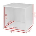 thumbnail image 5 of Niche Cubo Storage Organizer Open Bookshelf Set- 2 Full Cubes/1 Half Cube with Foldable Storage Bins- White Wood Grain/White, 5 of 8