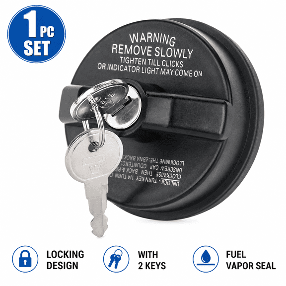 Locking Gas Cap Auto Fuel Seal Replacement, Standard, Black, 1pc