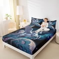 thumbnail image 3 of Erosebridal Girls Unicorn Full Size Sheets,Outer Space Planet Galaxy Aurora Bed Sheets For Kids 4 Pieces, 3 of 6
