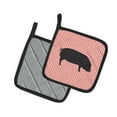 thumbnail image 2 of Caroline's Treasures Devon Large Black Pig Pink Check Pair of Pot Holders, 2 of 3