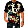 thumbnail image 3 of Camiseta con estampado de Mickey Mouse de Disney para hombre, ropa informal de moda urbana de verano para hombre, holgada, cuello redondo, secado rápido, manga corta, ropa para niños, 3 of 5