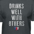 thumbnail image 3 of Teelocity Men's Funny Red, White and Blue Drinks Well with Others Charcoal Heather Grey Relaxed Fit Short Sleeve Graphic T-Shirt, 3 of 3