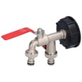 thumbnail image 4 of Adaptador de contenedor IBC Conector doble Manguera de drenaje de tanque de latón Grifo Válvula de grifo Accesorio Pieza Tipo de boquilla de doble cabezal, 4 of 9