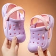 thumbnail image 4 of HCNTES Kids Boys Girls Waterproof Slides Soft Non-Slip Slippers for Children's Soring Summer Beach Pool Bathroom Casual Homewear(L01-Light Purple,8), 4 of 5