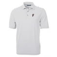 thumbnail image 2 of Men's Cutter & Buck Gray Ohio State Buckeyes Big & Tall Team Logo Virtue Eco Pique Stripe Recycled Polo, 2 of 3