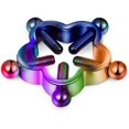 thumbnail image 1 of HUGFEGWE Stainless Steel Body Piercing Rings Adjustable Non-Pierced Nipple Shields Rings Screw Clip on Body Non-Punched Nipple Clip(Plum Blossom,Multi-Color) UA824-23722, 1 of 7