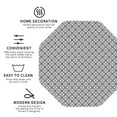 thumbnail image 3 of Honeii Gray Plaid print Leather Coaster Set of 4, ideal for safeguarding your furniture from drinks spills and effortless cleanup-Octagon, 3 of 6