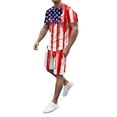 thumbnail image 2 of Pxiakgy suits for men casual Men's Independence Day Flag Spring Summer Leisure Sports Comfortable Breathable Sweat Absorbing Shorts Short Sleeve Suit men's suits, 2 of 4