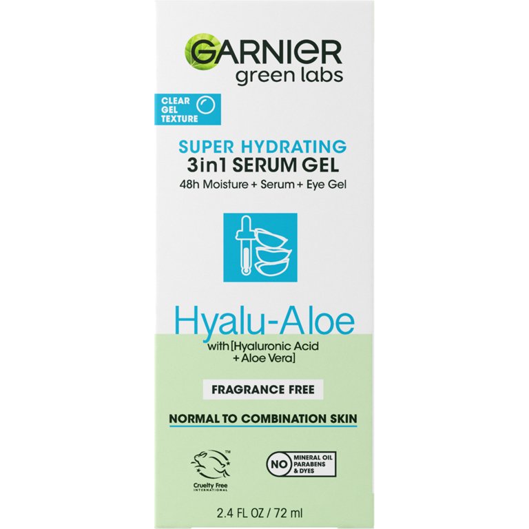 Garnier Green Labs Hyalu Aloe Facial Skin Serum Gel, 3 in 1 Hydrating  Moisture, 2.4 fl oz - Walmart.com