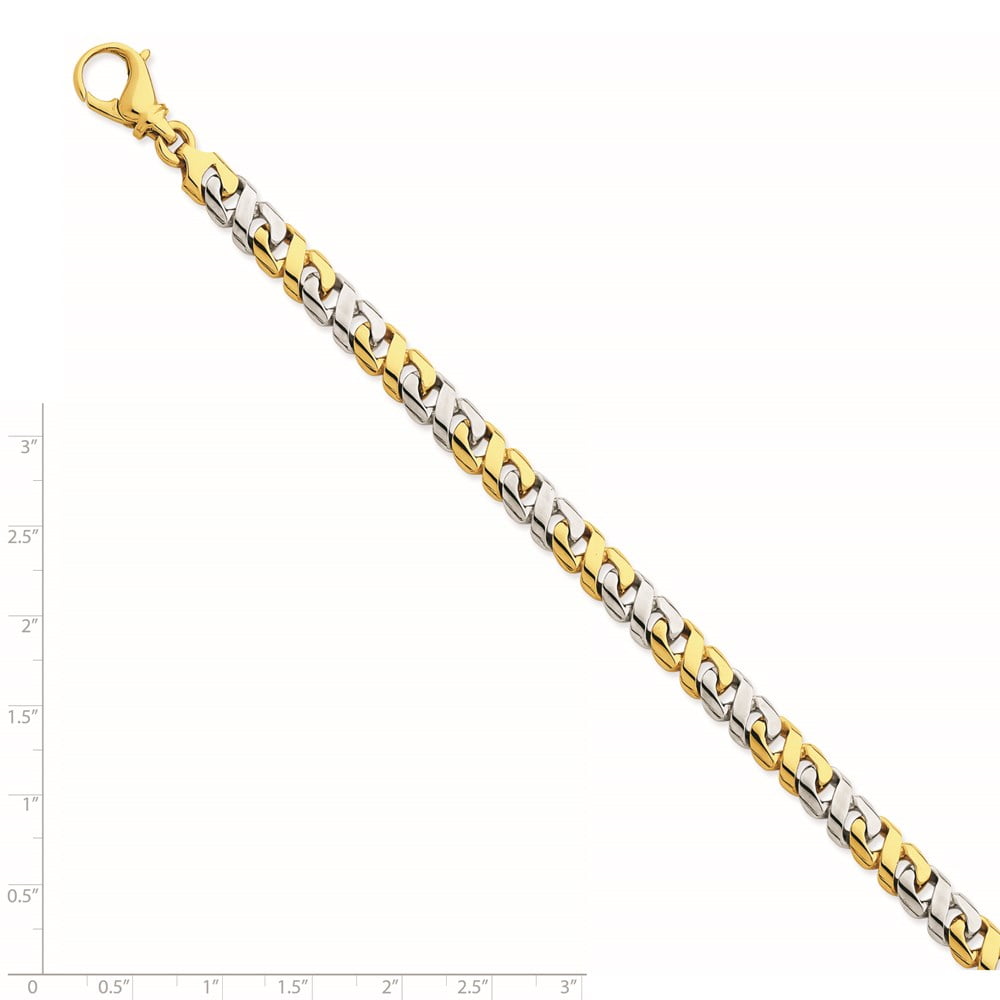 14K Two-Tone Gold bracelet Chain style Fancy 8.25 in 7.1 mm | Schmuck-Sets