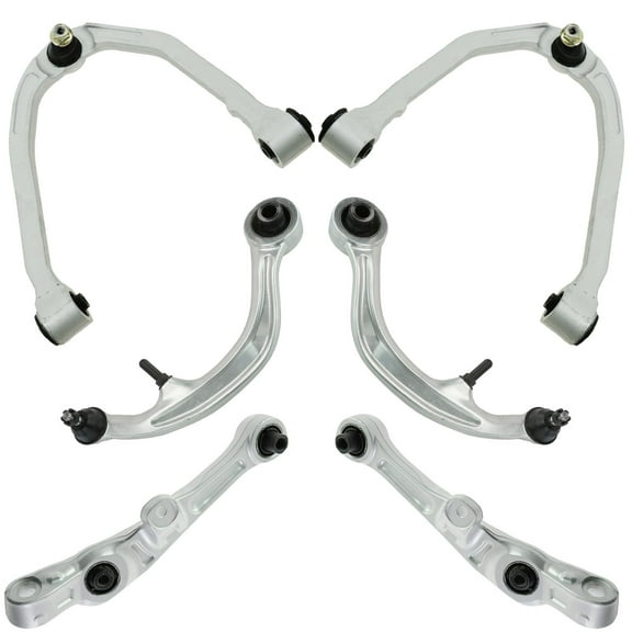 TRQ Front 6 Piece Control Arm w/ Ball Joint Kit Upper Lower Forward & Rearward PSA86773