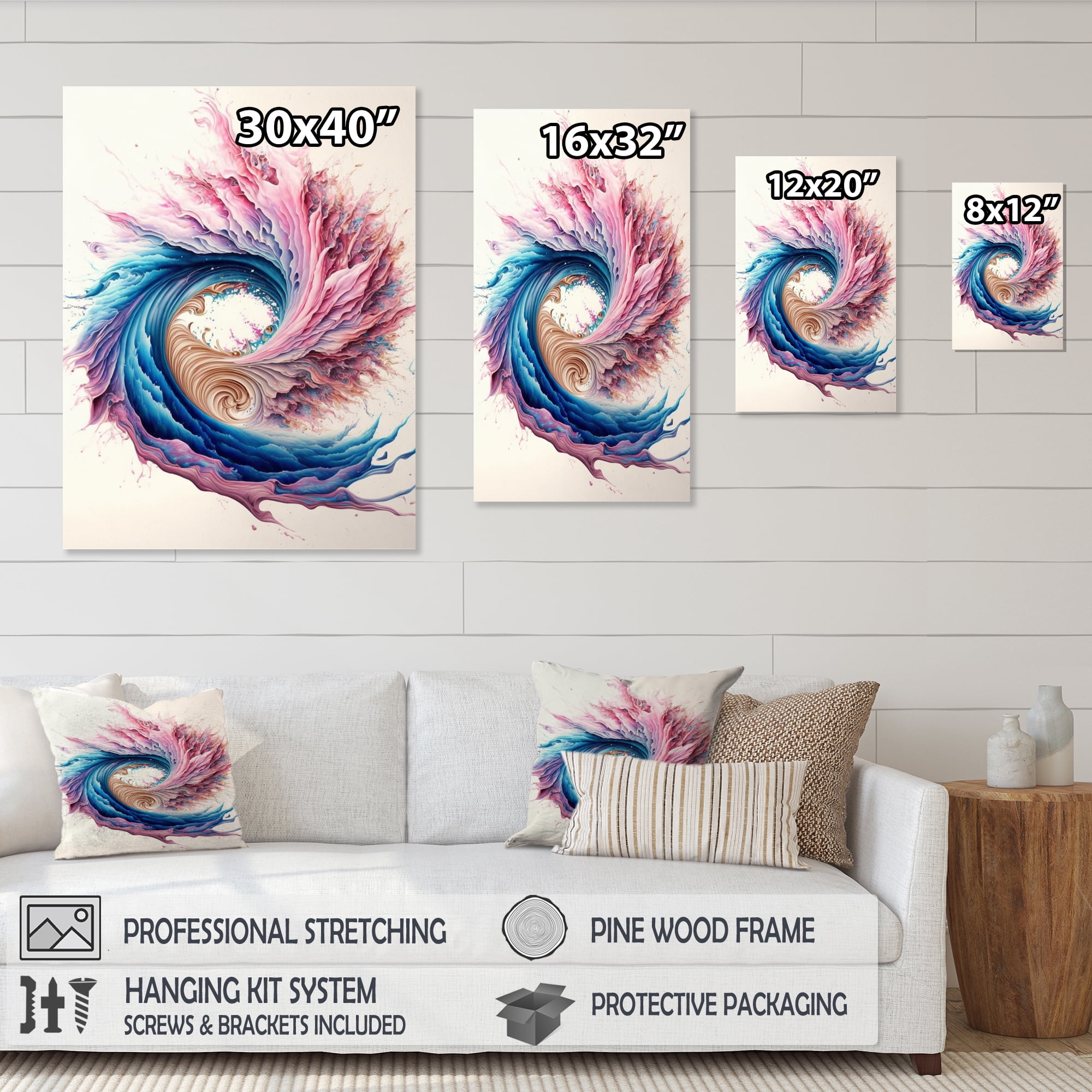 Designart Multi-Color Paint Swirl IV Canvas Wall Art