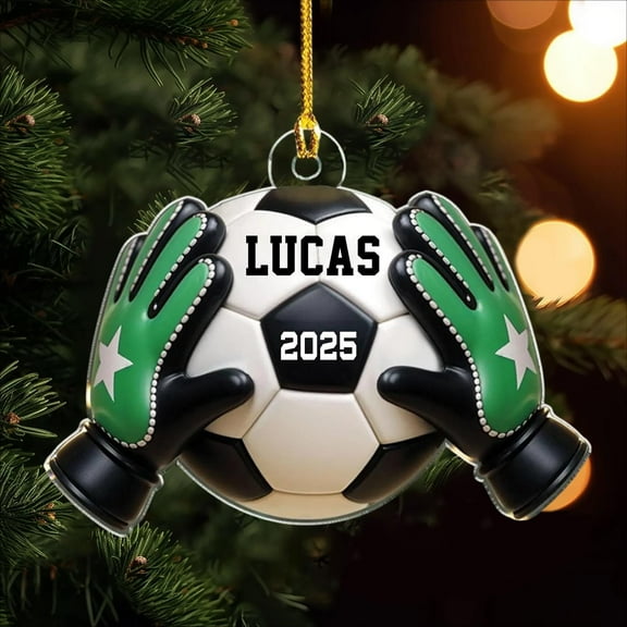 Custom Goal Keeper Christmas Ornament 2025, 2D Flat Acrylic Personalized Soccer Keepsake, Goalkeeper Gifts