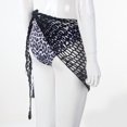 thumbnail image 6 of LMLYSoH Women's Swimwear Triangle Wrap, Fishnet Solid Color Shells Swimsuit Skirt Bikini Cover-Up Shawl, Summer Beach Cover Up, 6 of 9