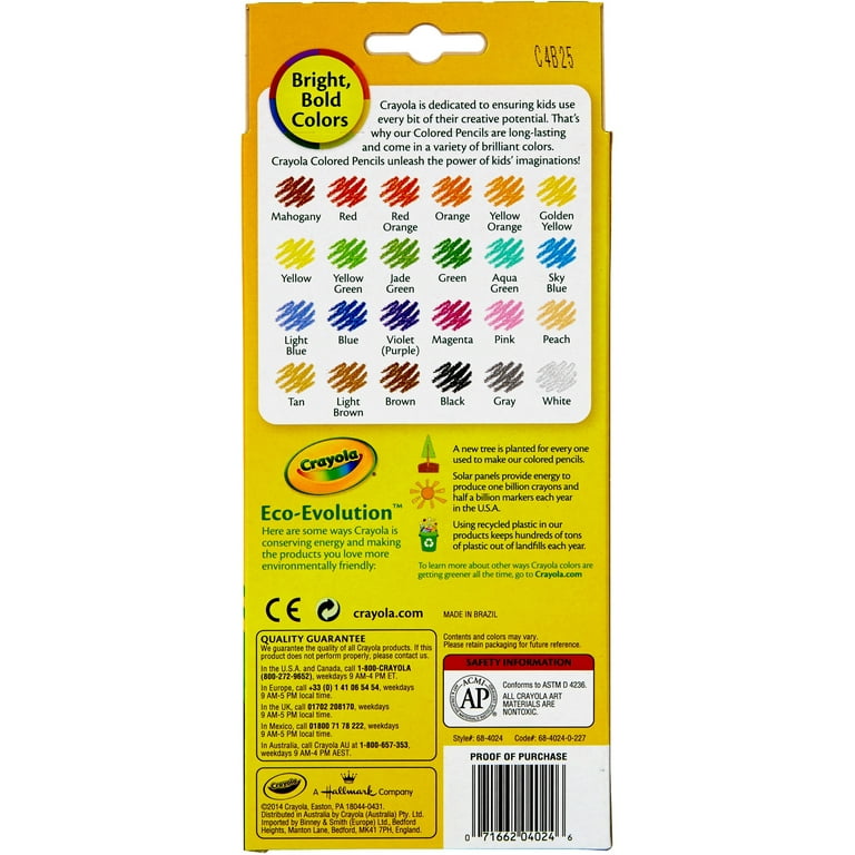 Crayola Color Pencils Assorted Colors Box Of 24 Color Pencils