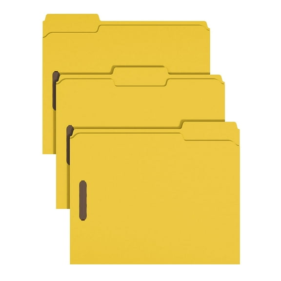 Staples Reinforced Classification Folder 3/4" Expansion Letter Size Yellow 50/Pack (ST62733)