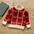 thumbnail image 2 of Staki Christmas Sweater for Boys Toddler Baby Boy Christmas Sweater Letter Embroidery Pullover Sweatshirt Knitwear Infant Fall Winter Clothes(Red,7-8 Years), 2 of 8