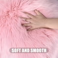 thumbnail image 6 of Lochas Modern Chair Decorative Faux Fluffy Pillow Case, Backing Hold Pillow Case/Seat Sofa Cushion Square Throw Pillow Cover, 18 x 18inch Pink, 6 of 6