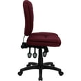 thumbnail image 5 of BizChair Fabric Mid Back Swivel Office Desk Chair with Pillow Top Cushioning, Burgundy, 5 of 6