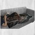 thumbnail image 6 of Zombie Soft Flannel Fleece Throw Blanket, Angry Dead Woman Sacrifice Fantasy Design Mystic Night Halloween Image, Cozy Plush for Indoor and Outdoor Use, 50" x 70", Dark Taupe Peach Red, by Ambesonne, 6 of 6