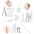 thumbnail image 3 of Juego de manicura y pedicura, cortaúñas, 17 piezas, herramientas de acero inoxidable para el cuidado de las uñas, kit de corte, regalo para hombres y mujeres, incluye removedor de cutículas con, 3 of 8
