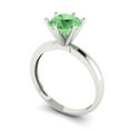 thumbnail image 2 of 1.5 ctw Solitaire Anniversary Ring for Women | Round Cut Simulated Green Diamond | Hyperallergenic Solid 18K White Gold, 2 of 5