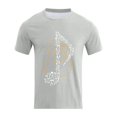 thumbnail image 5 of Xdzjlr T-Shirts pour Hommes Usage Quotidien Col Rond Imprimé Instrument de Musique T-Shirt Tendance Hommes, 5 of 5