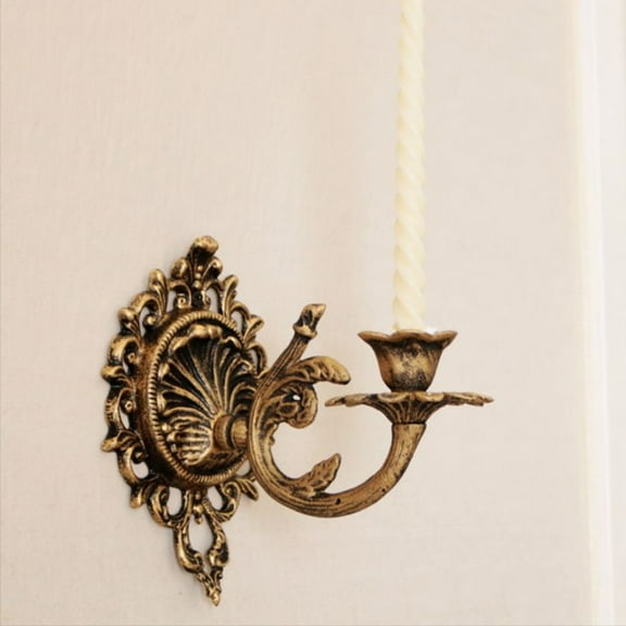 LOLIPPYY Vintage Candle Holder Wall Candle Sconce Cast Iron 1Set for Bedroom and Dining Room