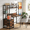 Brown, variant on Fnova 55.12" Industrial Computer Desk with 2 Drawers, Shelves & Raised Baffle, Metal Frame Writing Desk, for Home Office/Study/Game Room, Easy Assembly