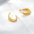 thumbnail image 3 of Light luxury fashion geometric circle earrings, ultimate luxury, simple and fashionable, perfect for all kinds of clothing collocation, suitable for daily commuting, 3 of 5