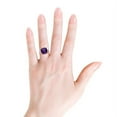 thumbnail image 3 of ANGARA Natural Cushion 6.15 ct Amethyst Cocktail Ring with Pink Sapphires in 14K Yellow Gold for Women (Size-12mm) | February Birthstone, Anniversary, Jewelry Gift for Women | Natural Amethyst Ring, 3 of 8