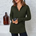 thumbnail image 4 of Women's Quarter Zipper Long Sleeve Loose Ribbed Knit Sweater with Thumbhole, 4 of 9