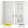 thumbnail image 2 of NICETOWN Non-See-Through French Door Curtains, Light Filtering Privacy Sheer Door Window Curtains with Rod Pocket and Tie Back for Patio Front Tricia Sidelight Panel, White, 26"x72", 1 Panel, 2 of 7