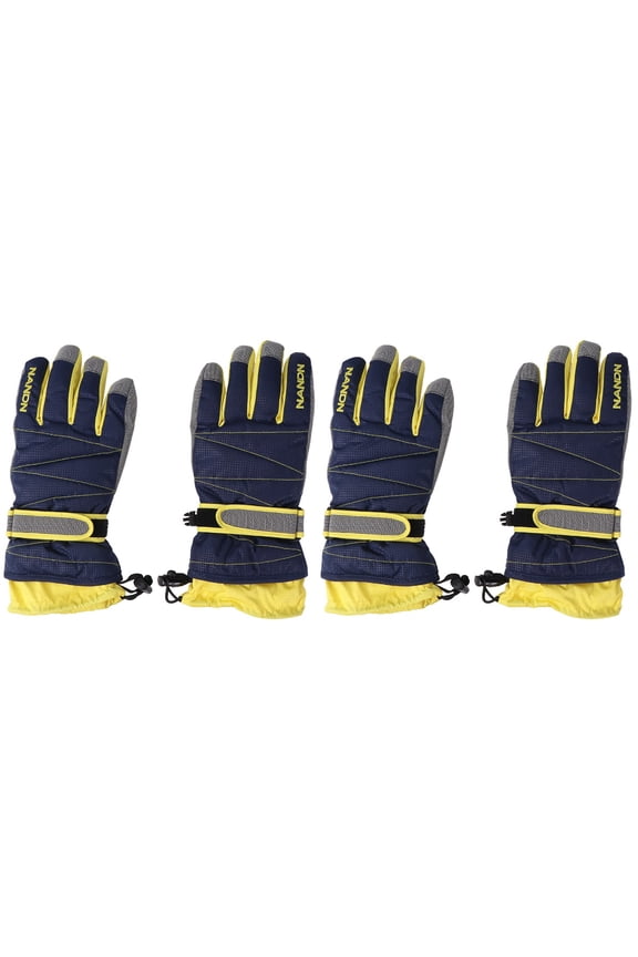 2pcs Cold Weather Gloves Super Warm Winter Snow Skiing Gloves Windproof Waterproof Gloves with Long Cuff for Snowboarding Riding (Blue, )