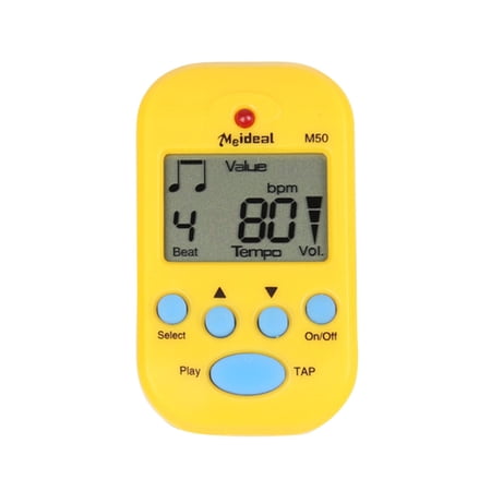 Guitar Digital Beat Tempo Universal Mini Metronome Mechanical Metronome High Accuracy with Clip (Yellow)