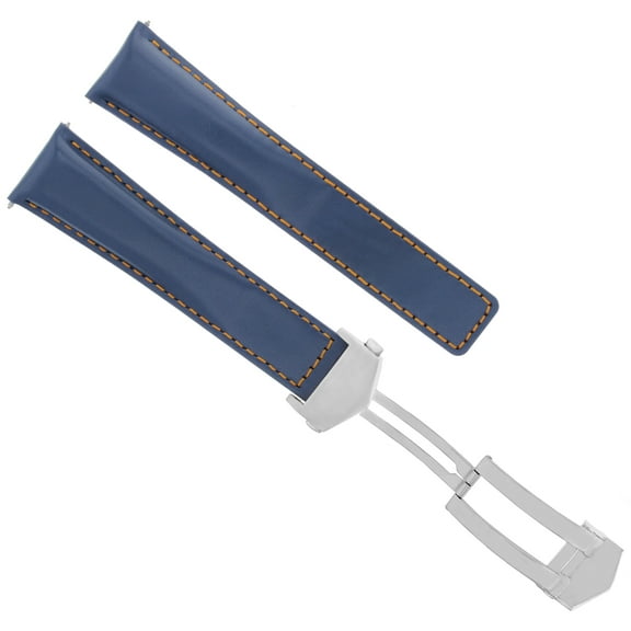 20MM SMOOTH LEATHER WATCH BAND STRAP FOR TAG HEUER CARRERA CALIBRE CV2010 BLUE O