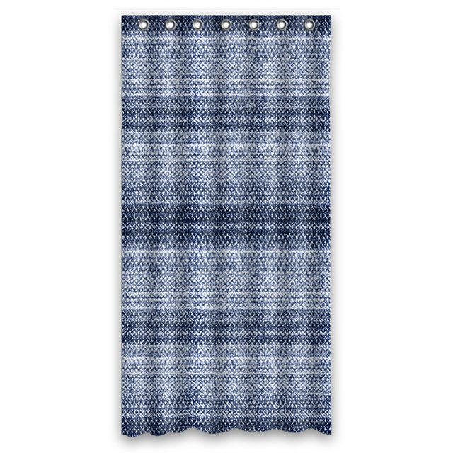 Cortina de ducha ABPHQTO de poliéster impermeable con motas de tweed y ganchos 90x180 cm