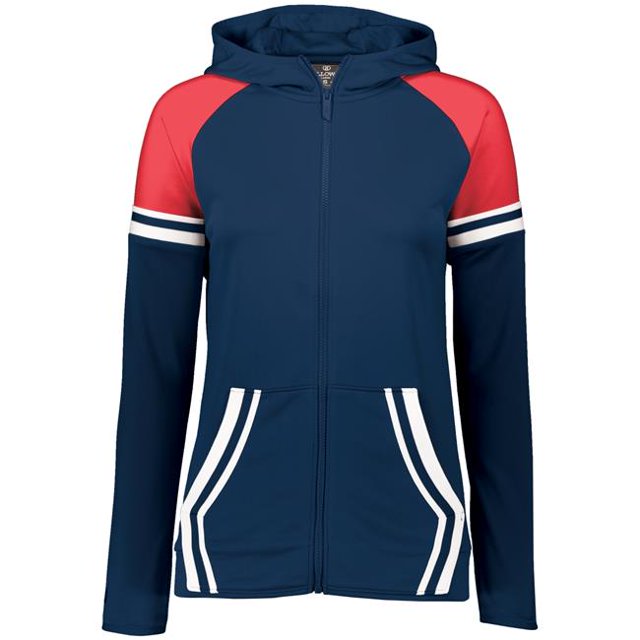 Ladies Retro Grade Jacket, Navy & Scarlet - Extra Large