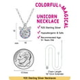 thumbnail image 3 of Just Being Cute Dancing Pendant Necklace for Girls, 0.5ct Moissanite Colorful CZ Unicorn Necklaces in Hypoallergenic 925 Sterling Silver Jewelry for Women, Teen Birthday Gifts, 3 of 9