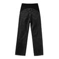 thumbnail image 4 of YUANxueke Maternity Jeans for Women Straight Wide Leg Pregnancy Denim Pants Over The Belly Stretchy Jeans,Black,L, 4 of 5