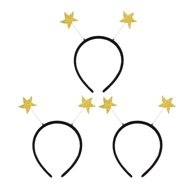 EeaseMX 3pcs Star Hair Bands Hair Hoops Glitter Tocado Accesorios para el cabello Favores de fiesta Suministros para fiesta (Dorado)