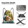 thumbnail image 4 of Xecao Lazy Home Style Guinea Pig Pattern Sports Drawstring Backpack - String Swim Gym Bag with Wet Proof Pocket for Women&Men-Small, 4 of 6