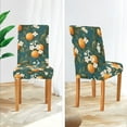 thumbnail image 3 of Yayeee 2 Pack Dining Chair Covers Stretch Parson Chairs Slipcovers Seat Protector, Green Floral Orange, 3 of 6