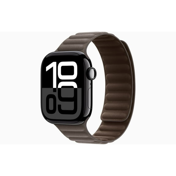 Restored Apple Watch Series 10 GPS   LTE 46mm Jet Black Aluminium Case with Dark Taupe Magnetic Link Band (Refurbished)