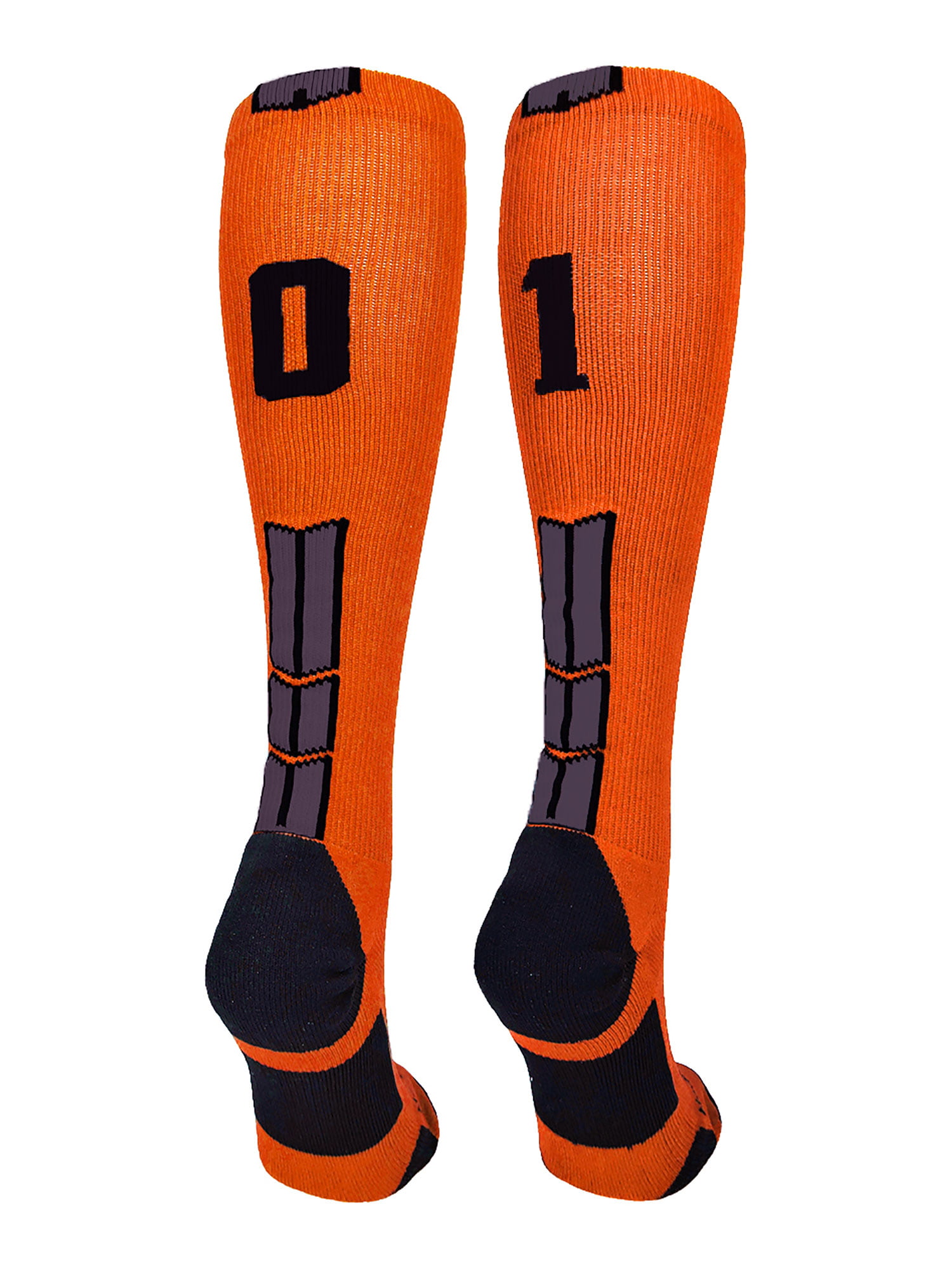 Orange/Black Player Id Over the Calf Number Socks (#01, Medium) - #01 ...
