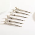 thumbnail image 3 of Pinzas para el pelo de cocodrilo, pasador de cocodrilo de metal, pinzas para el pelo profesionales con dientes para mujeres y niñas, manualidades de bricolaje, horquillas para el pelo - Plateado, 3 of 5