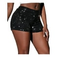 thumbnail image 4 of SAYOO Women Hot Shorts Slim Fit Casual Elastic Shiny Sequins Summer Skinny Shorts Nightclub Streetwear, 4 of 8